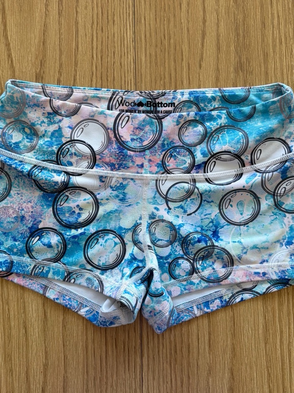 Blue Bubble Print Wodbottom shorts - Picture 1 of 3